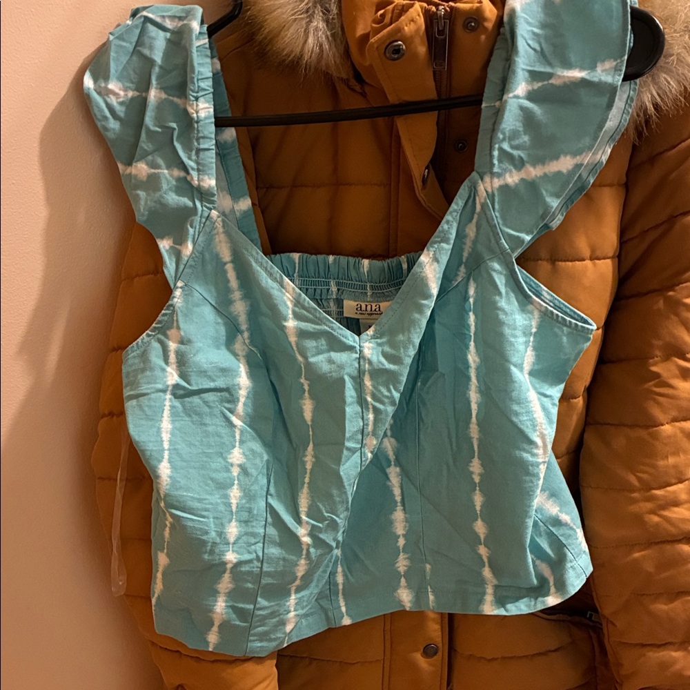 a.n.a Blue Tie-Dye Tank Top